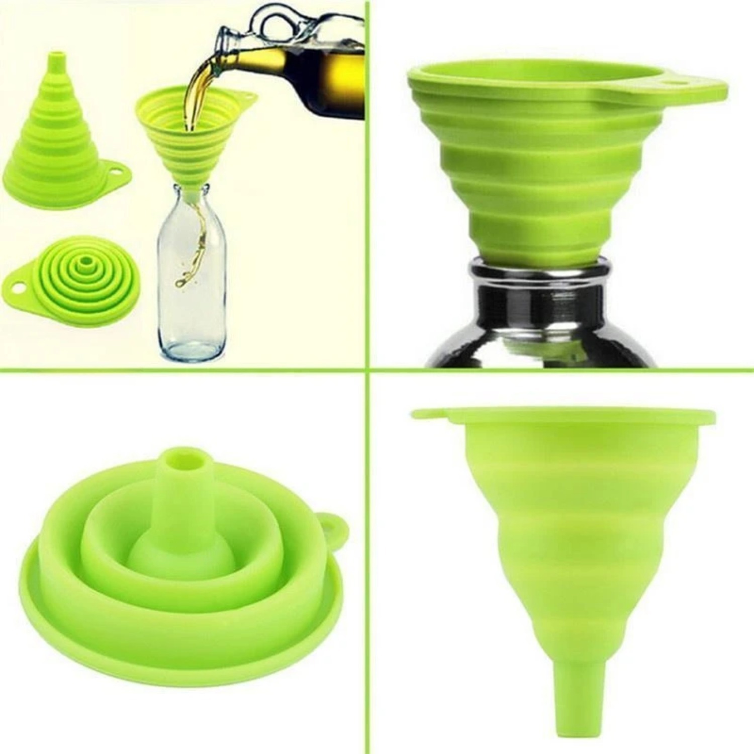 Baking Powder Kitchen - 1Pc Food Grade Silicone Foldable Funnel