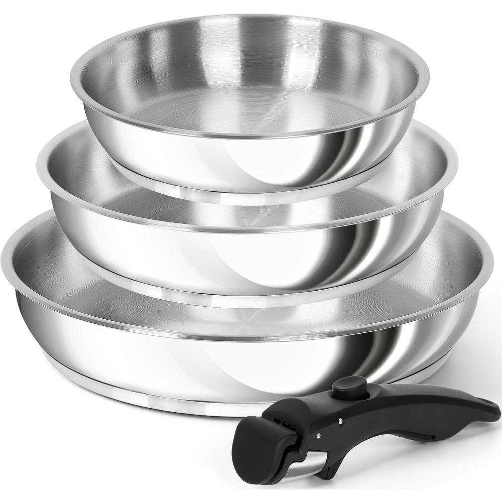 Kitchen Baking Pan Set - MICHELANGELO Stainless Steel Frying Pan Set