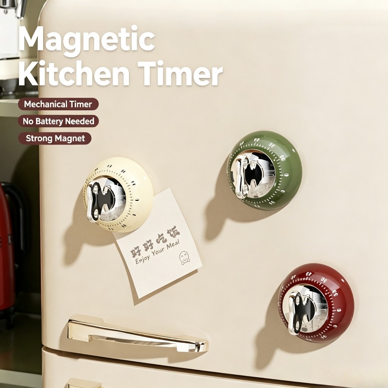 Kitchen Baking Timer - Magnetic Kitchen Timer Mechanical Countdown Timer