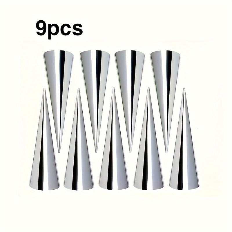 Kitchen Baking Dishes - 9pcs Stainless Steel Spiral Croissant Molds,