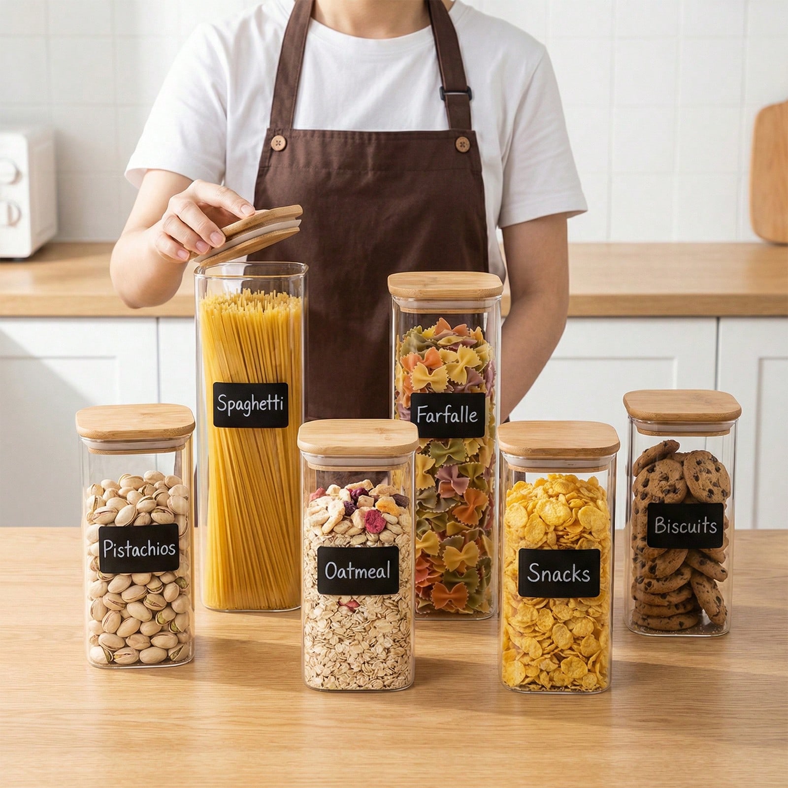 6/12pcs Glass Food Storage Con - Kitchen Baking Storage Containers ulasan dan harga