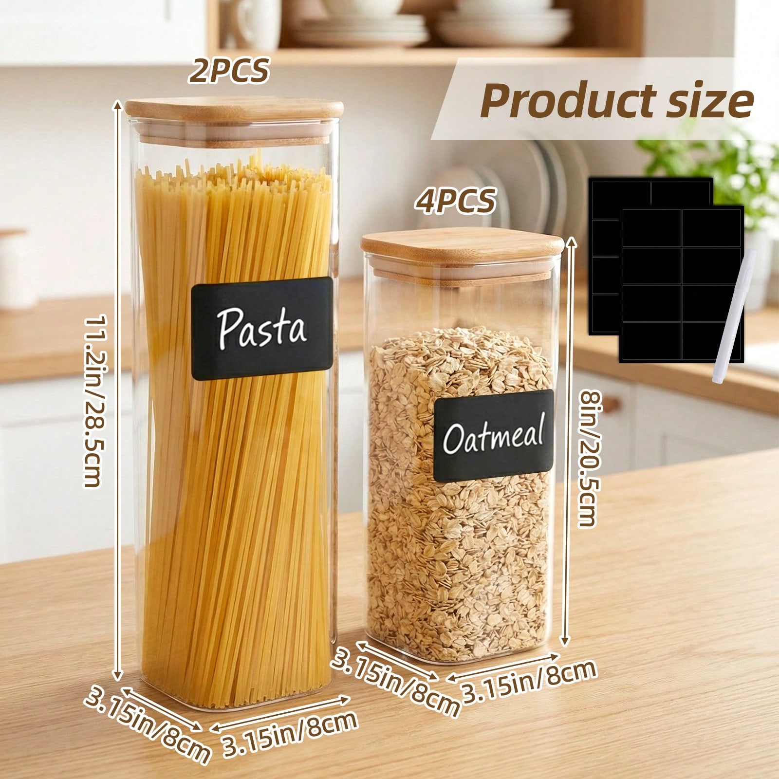 6/12pcs Glass Food Storage Con - Kitchen Baking Storage Containers ulasan dan harga
