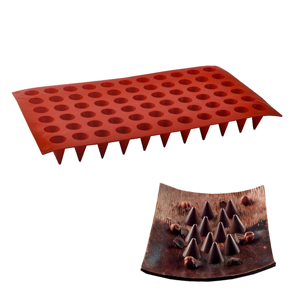 66-Cells Cone Chocolate Baking - Silicone Cake Mold ulasan dan harga