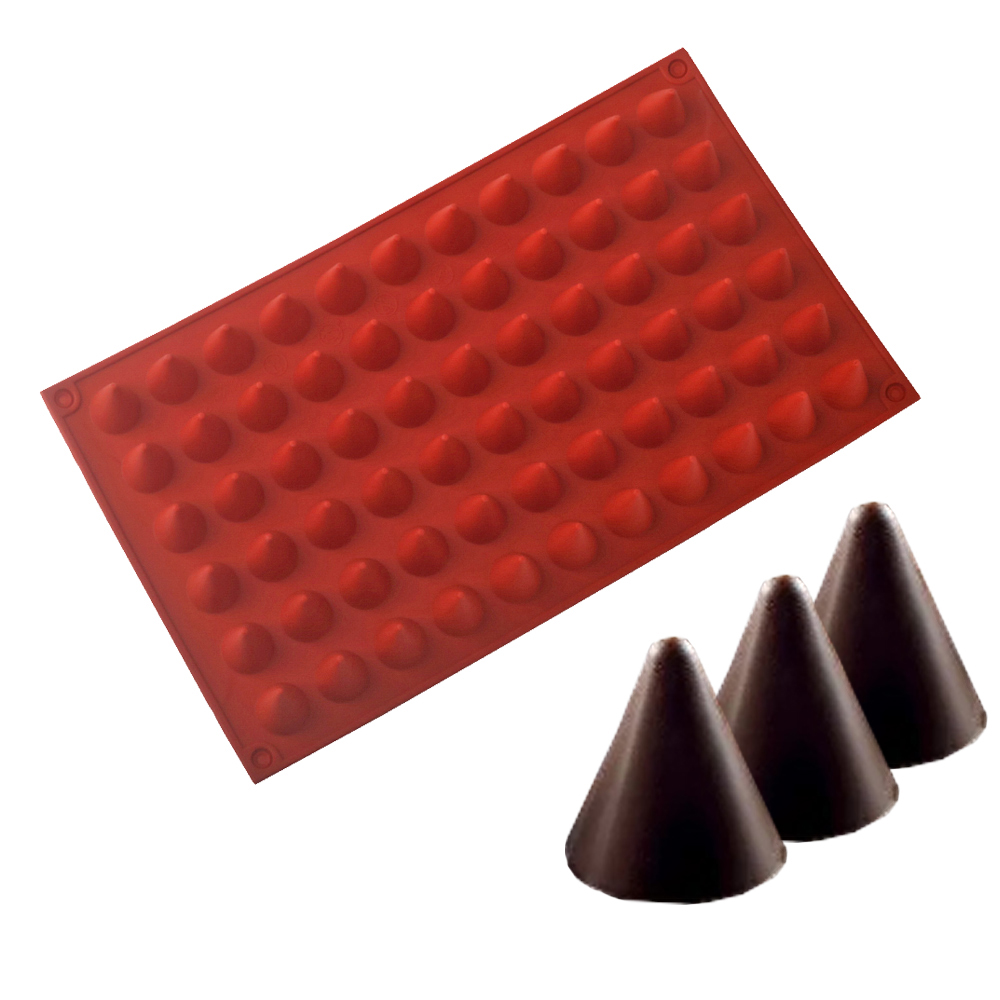 66-Cells Cone Chocolate Baking - Silicone Cake Mold ulasan dan harga