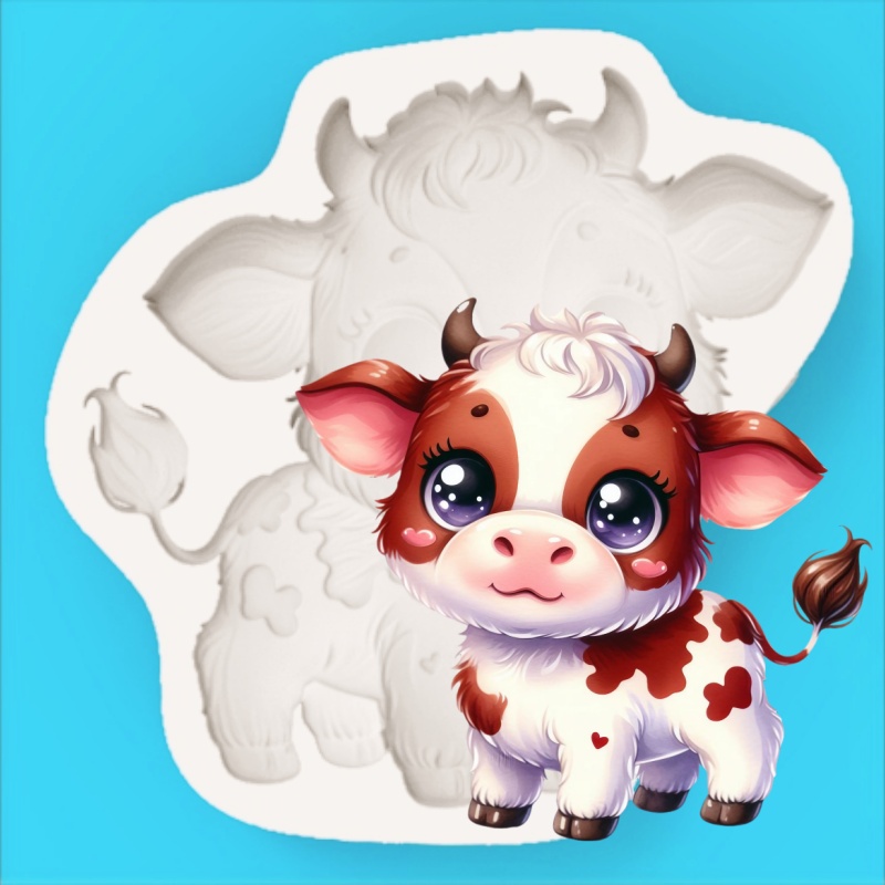 Cute Cow-Shaped Mold Cartoon C - Silicone Cake Mold ulasan dan harga