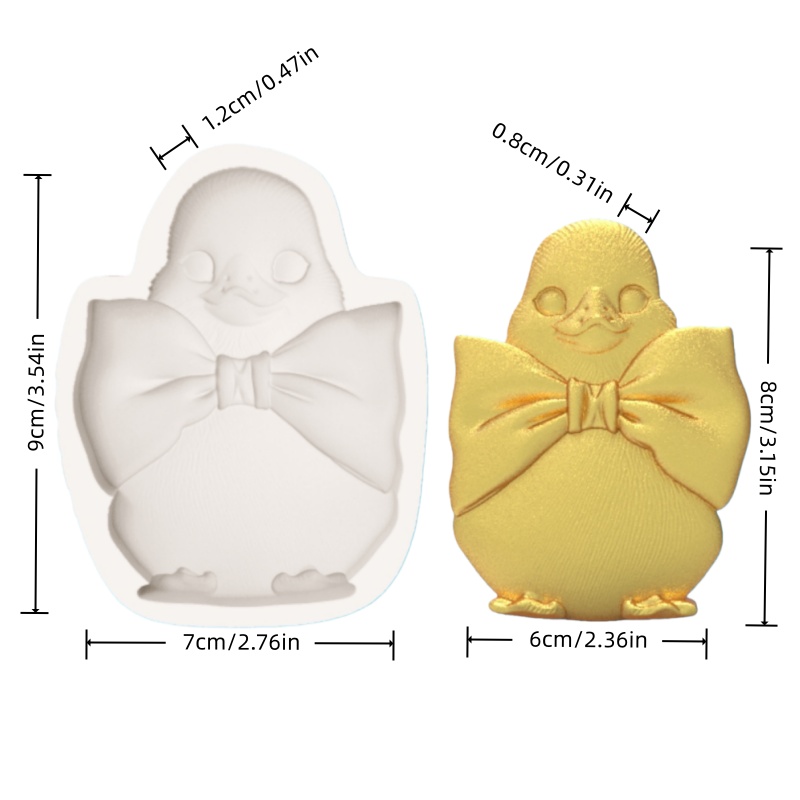 Duckling Mold with Bow Tie, Cu - Silicone Cake Mold ulasan dan harga
