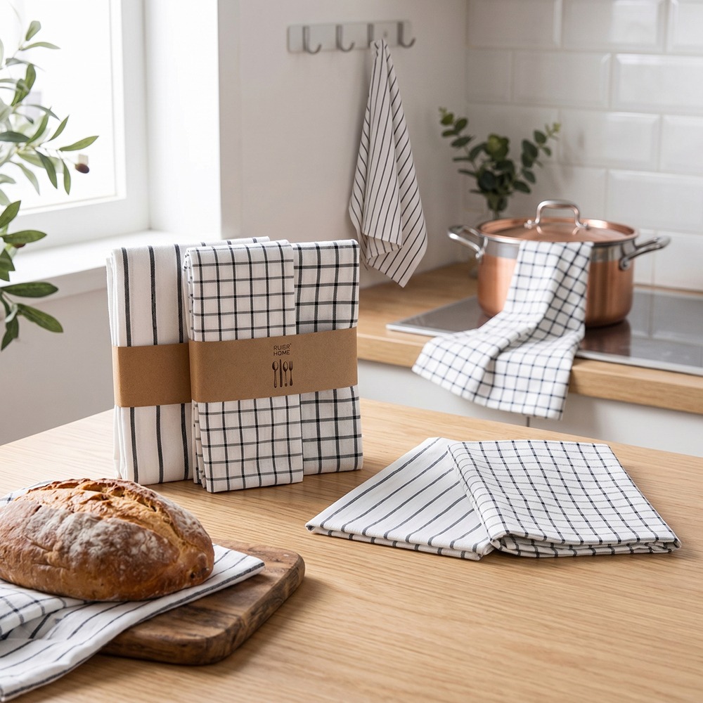 4 PCS Modern Plaid Cotton Dish - Kitchen Baking Dishes ulasan dan harga