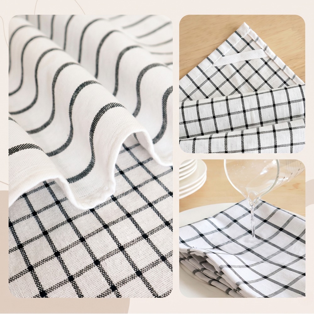 4 PCS Modern Plaid Cotton Dish - Kitchen Baking Dishes ulasan dan harga