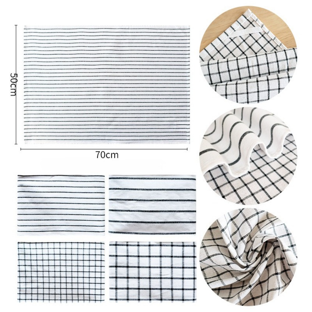 4 PCS Modern Plaid Cotton Dish - Kitchen Baking Dishes ulasan dan harga