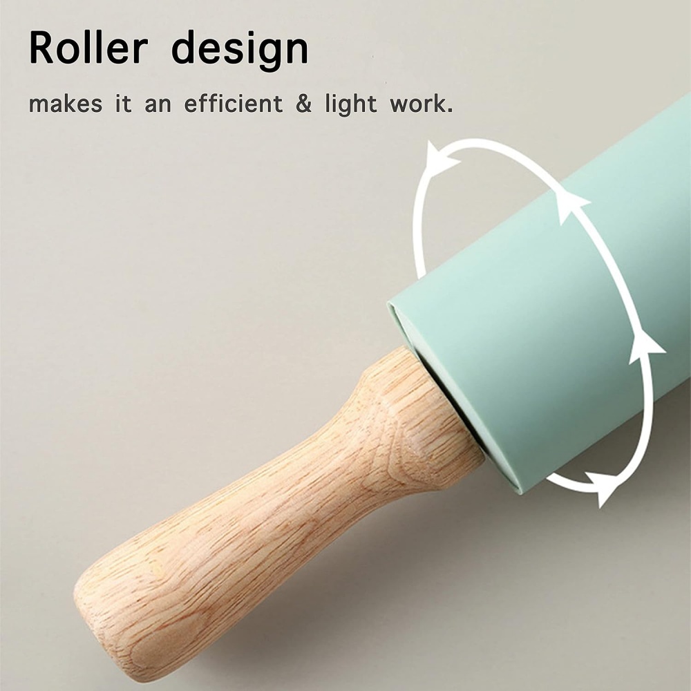 Non-Stick Silicone Rolling Pin - Kitchen Roller Baking ulasan dan harga