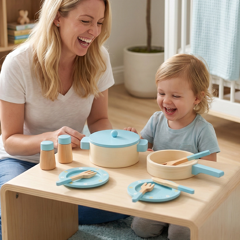 Wooden Kitchen Play Set for Ki - Kitchen Baking Pan Set ulasan dan harga