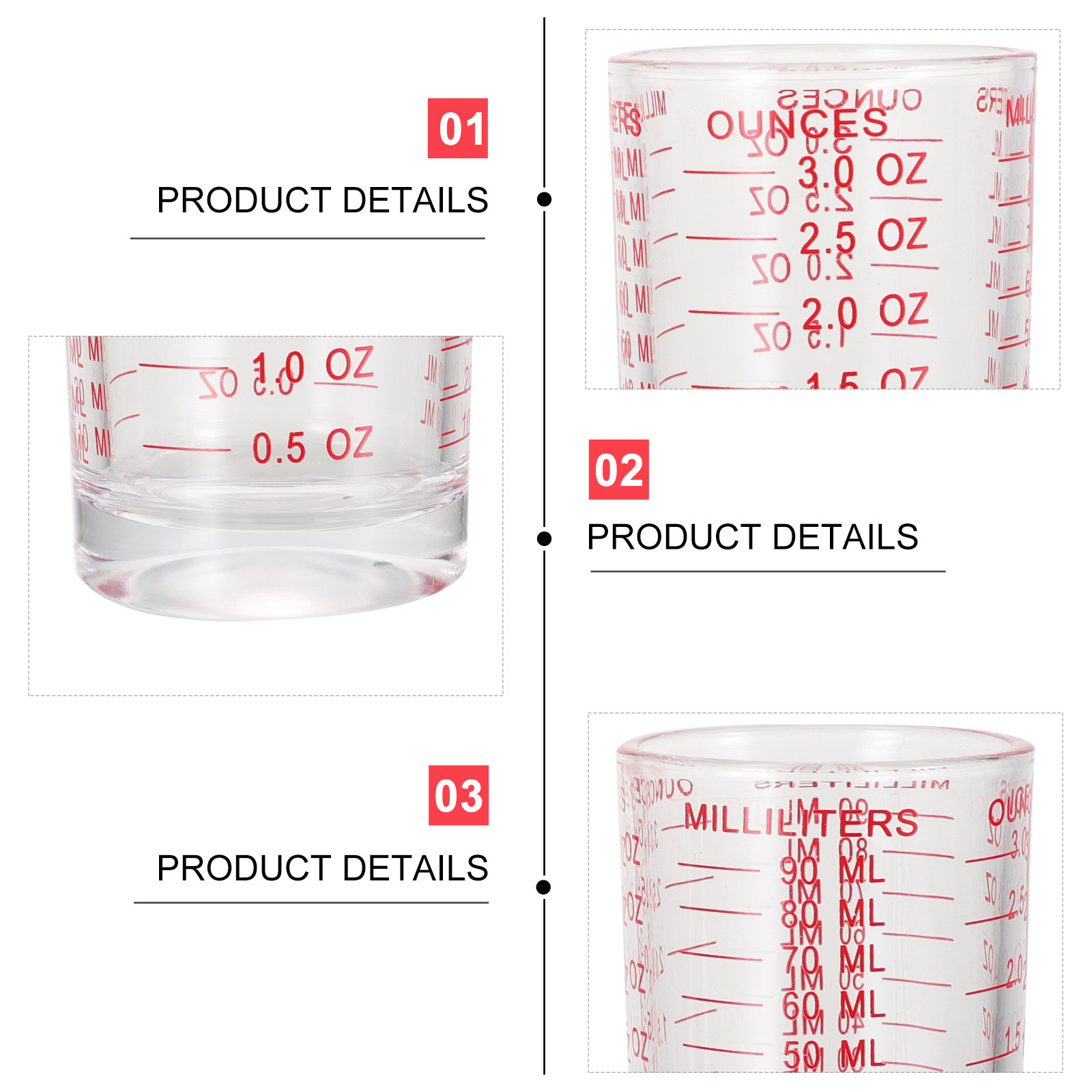 3Pcs Glass Measuring Cups Set  - Kitchen Baking Cooking ulasan dan harga