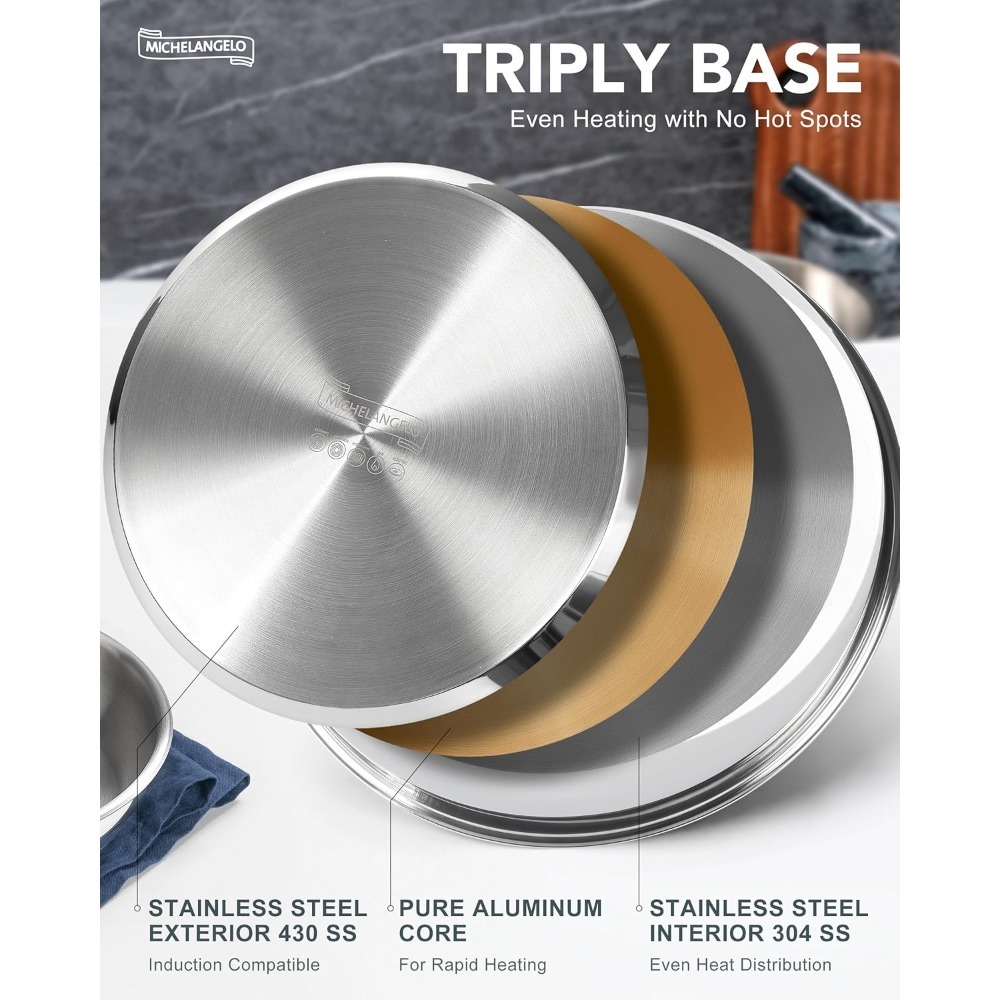 MICHELANGELO Stainless Steel F - Kitchen Baking Pan Set ulasan dan harga