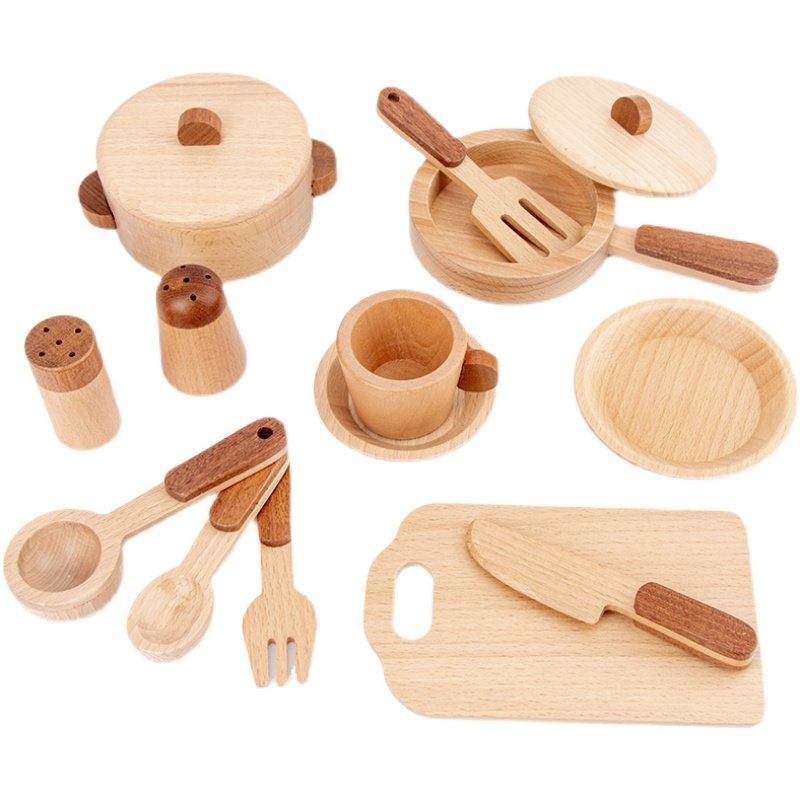 Maoduo Toys Beech Wooden Kids  - Kitchen Baking Pan Set ulasan dan harga