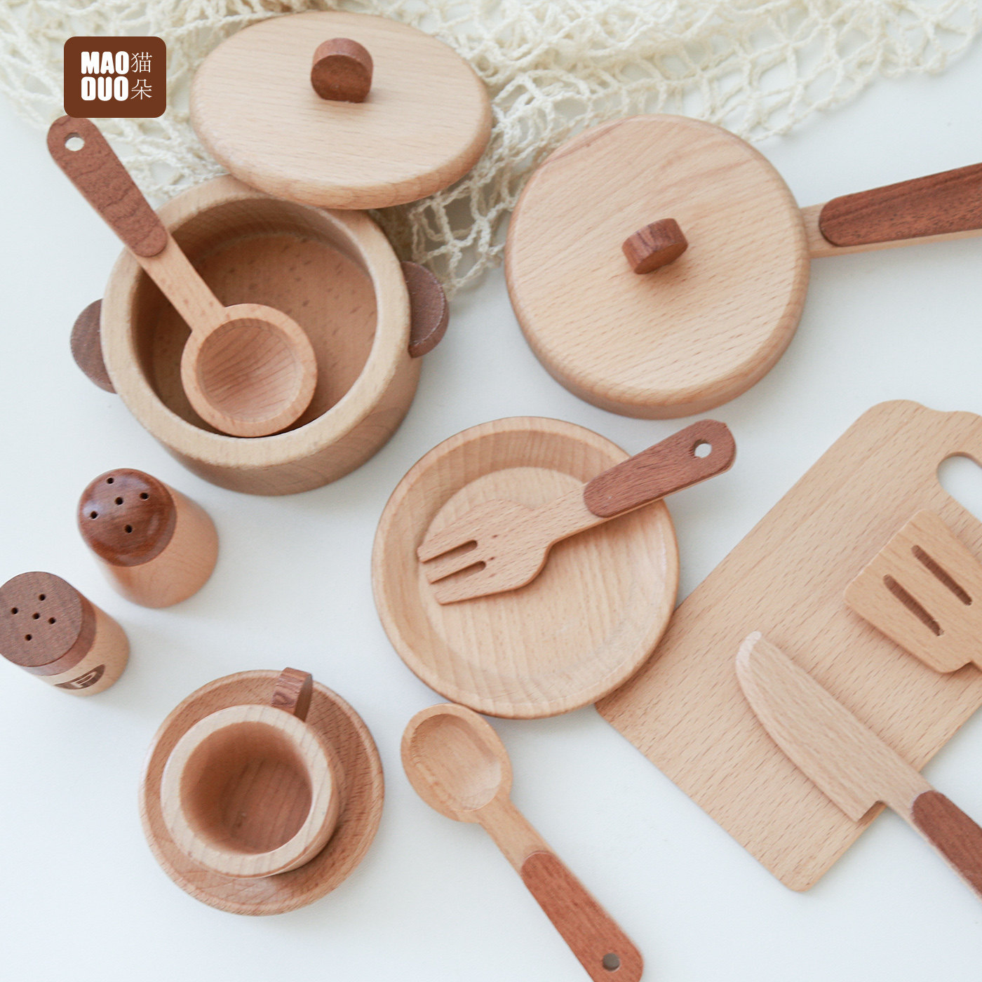 Maoduo Toys Beech Wooden Kids  - Kitchen Baking Pan Set ulasan dan harga
