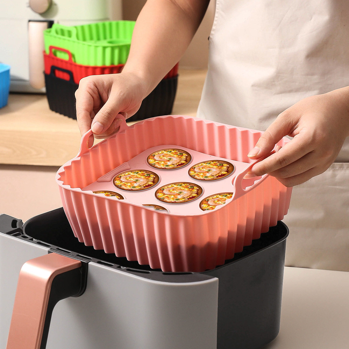 2pcs Silicone Air Fryer Liners - Kitchen Baking Pan Set ulasan dan harga