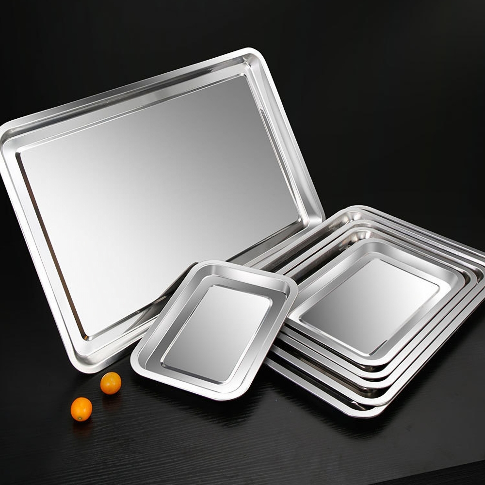 1PCS Stainless Steel Food Tray - Kitchen Baking Dishes ulasan dan harga