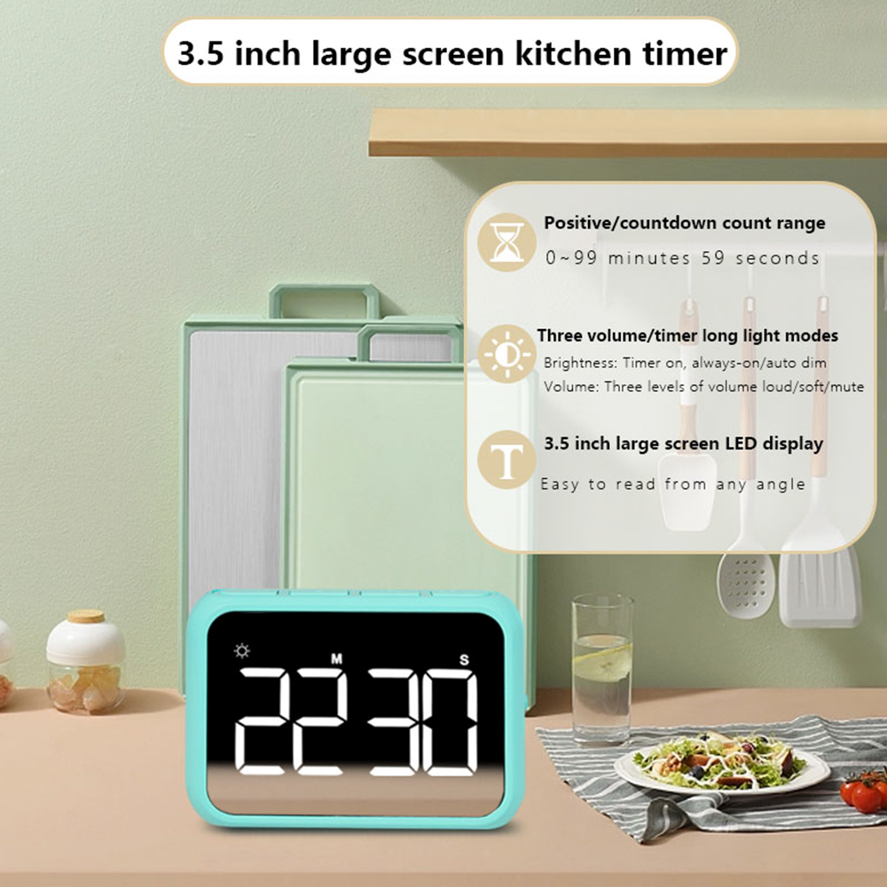 1PC Modern Minimalist LED Batt - Kitchen Baking Timer ulasan dan harga