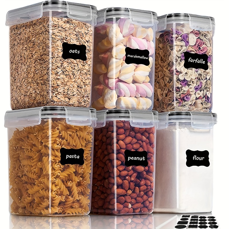 6Pcs Airtight Food Storage Con - Kitchen Baking Pantry ulasan dan harga