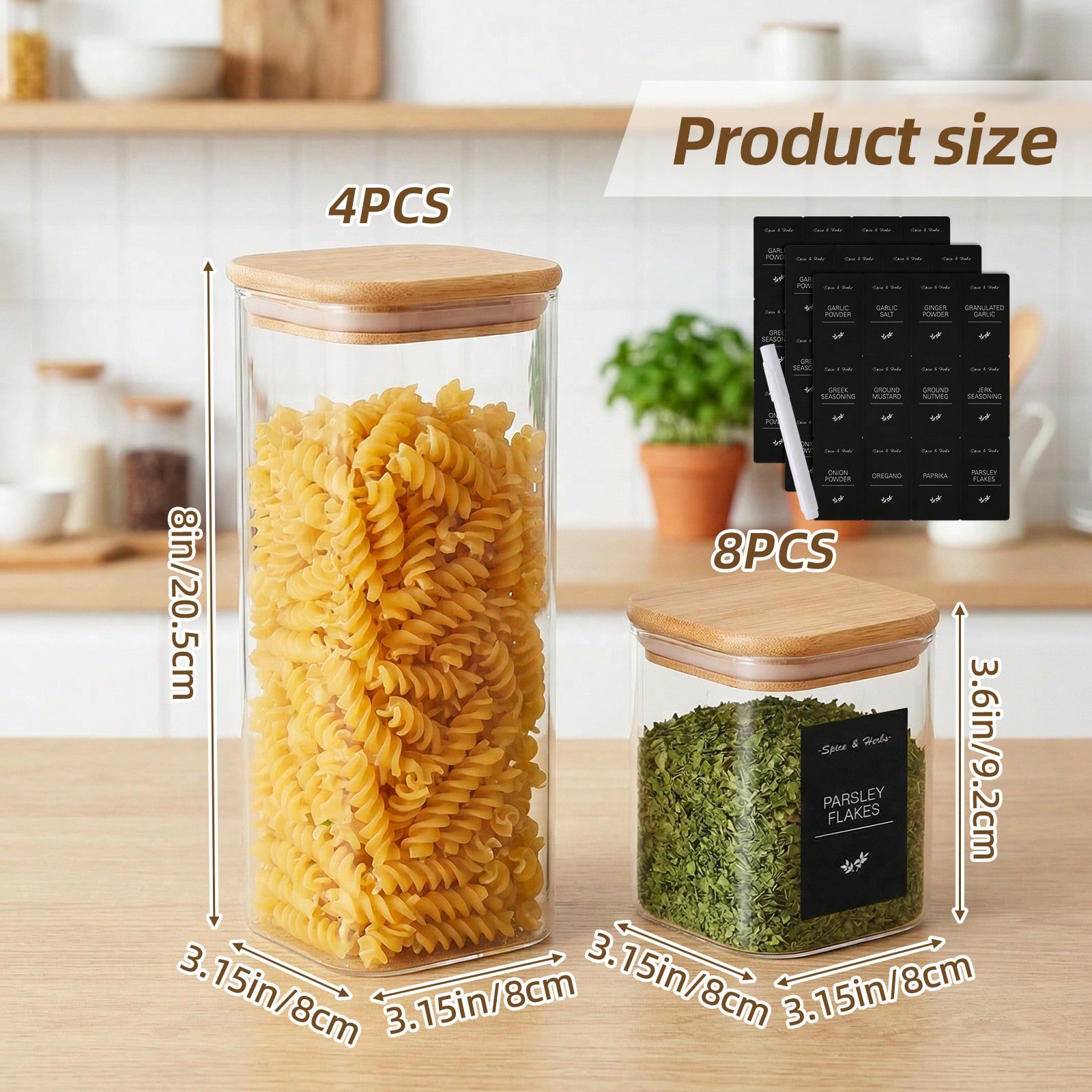 Tomnk 12pcs Glass Food Storage - Kitchen Baking Pantry ulasan dan harga