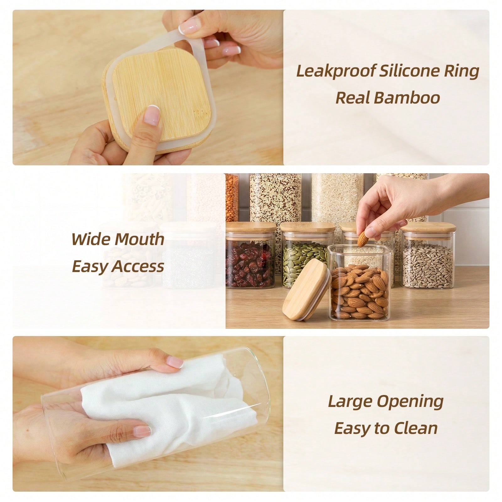 Tomnk 12pcs Glass Food Storage - Kitchen Baking Pantry ulasan dan harga